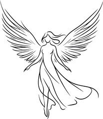 Mystical Fairy vector illustration isolated on white background