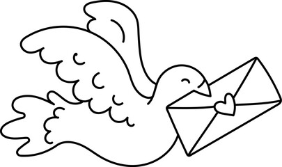 Dove Carrying Love Letter