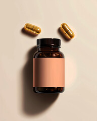 Vitamin box on a beige background