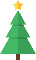 Obraz premium Simple Christmas Tree with Star Icon