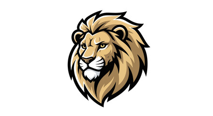 Majestic Lion Head with Golden Mane and Intense Gaze.