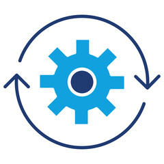 Development Flat Blue Icon
