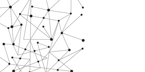 A beautiful Chaotic abstract line seamless pattern .Technology black illustration . Connected lines with dots .graphic background dots with connections for your design, illustration