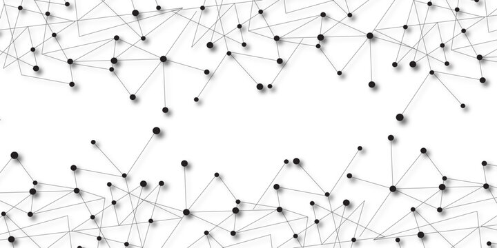 A beautiful Chaotic abstract line seamless pattern .Technology black illustration . Connected lines with dots .graphic background dots with connections for your design, illustration