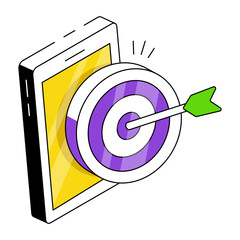Editable design icon of mobile target 