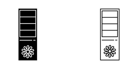 Computer Case set icon on white background