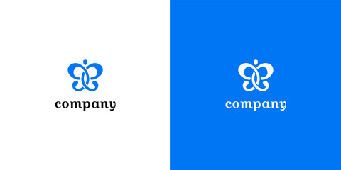 Minimalist Butterfly Logo Design with Abstract Shape