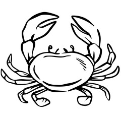 crabs aesthetic seafood fish doodle for restaurant menu