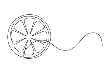 
Orange fruit continuous one line drawing minimalist outline vector illustration