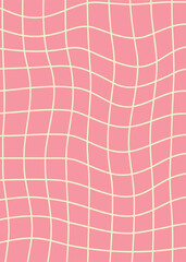 Pink Wavy Grid Background – Retro Geometric Line Pattern