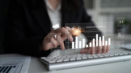 An interface for financial data analysis and stock market reporting. A collection of charts for...