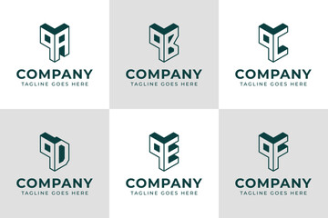 Letters QA QB QC QD QE QF 3D Logo Monogram, for AQ BQ CQ DQ EQ FQ initials