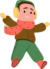 Happy Boy in Winter Clothes