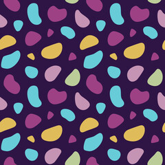Fun colorful organic bean shapes seamless pattern