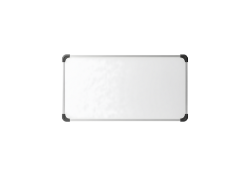 A clean white rectangular whiteboard with rounded corners