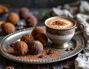 K&ouml;stliche Tr&uuml;ffel mit Kakao und Sahne