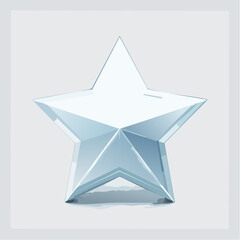 Obraz premium Dimensional crystalline star with faceted surface gleaming on muted canvas casting delicate shadows