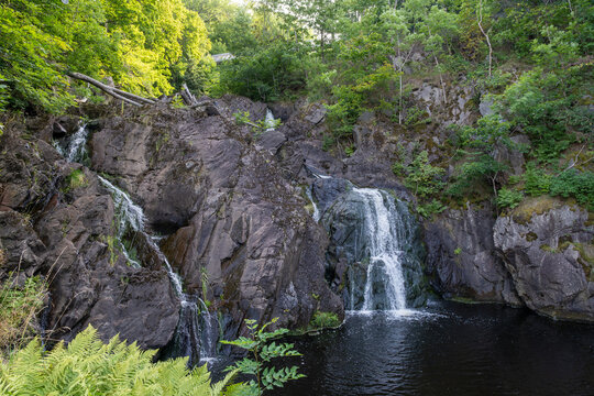 Husqvarnafallen Husqvarna waterfall next to Husqvarna museum in Husqvarna, Sweden