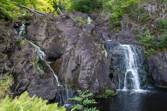 Husqvarnafallen Husqvarna waterfall next to Husqvarna museum in Husqvarna, Sweden