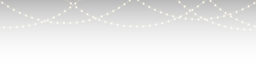 png decorative festive garland light string with glowing bulbs, isolated on transparent vector background for christmas, new year, or celebration event illustration © Alina