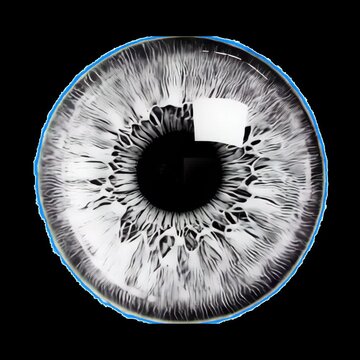 Detailed close-up eye iris