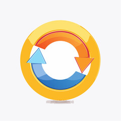 Dynamic cycle concept with vibrant arrows indicating continuous process and connectivity