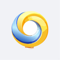 Abstract geometric circular gradient design with interconnected swirls conveying motion and unity