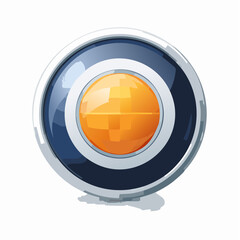 Abstract futuristic orb emblem with glossy textures offering a modern visual appeal