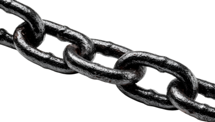 black iron chain on a Transparent background PNG