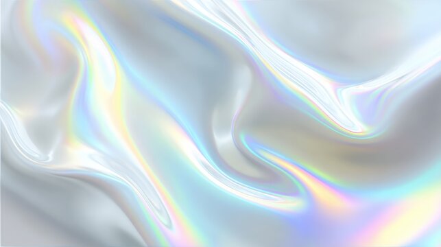 white background, white gradient color holographic wave - Powered by Adobe