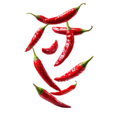 Red chili peppers falling png spicy png hot png vegetable png food png cooking png capsicum png motion png dynamic png flavor png transparent background image