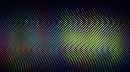Dark abstract background with a wavy texture and a gradient of green, blue, and black hues creating depth