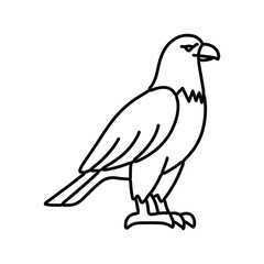 American Bald Eagle Outline Vector Illustration – Unique Editable Wildlife Symbol, National Bird Icon, and Modern Nature Graphic
