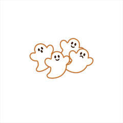 Ghost Cookies Halloween Sweets Vector