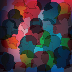 People seamless pattern. Vector background.