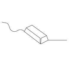 Gold bar icon  continuous one line drawing  outline vector illustration