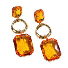 Trendy orange gold earrings png jewelry png fashion png accessory png dangle png chic png stylish png pair png elegant png statement png transparent background image