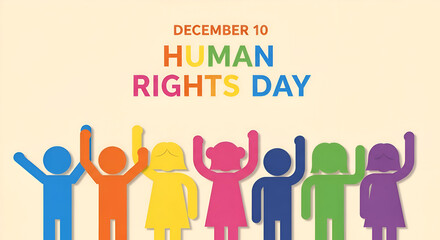 Obraz premium International Human Rights Day Banner | Equal Human Rights Poster Design with Global Unity Concept