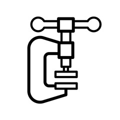 Woodworking c-clamp  -  vector icon