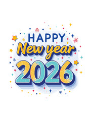 Colorful 2026 Happy New Year Celebration Design