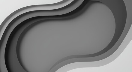 Abstract gray background showcases layered paper cut effect creating depth and dimension for modern presentations or graphic designs excellently.
