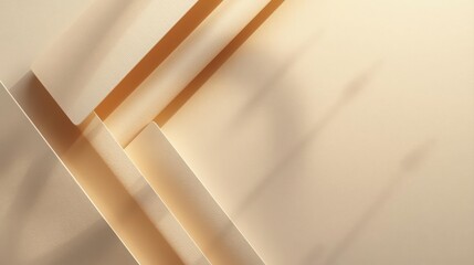Abstract geometric paper design features layered shapes with subtle shadows creating a minimalist and modern aesthetic composition on off white