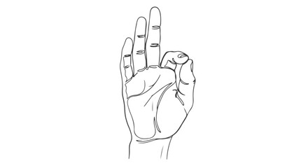 One continuous line illustration of a hand gesturing okay, representing success in a simple style. ww
