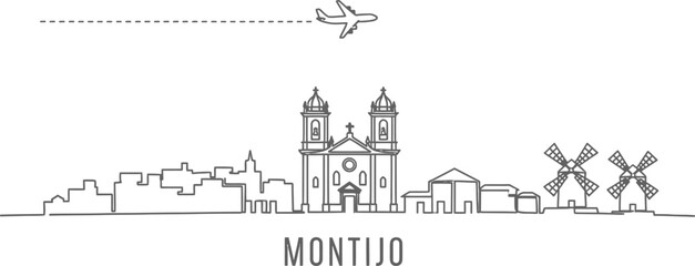 Obraz premium Montijo Skyline with Airplane