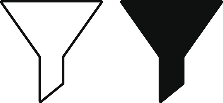 Filter or funnel icon set. Filtering Option symbol. Search Settings icons collection