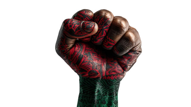 African Colors Strong Symbolic Design on Transparent Background – Representation of Pride, Heritage, and Cultural Unity