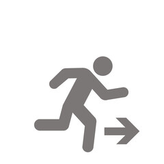 右方向へ走る人のピクトグラム（グレー）
