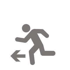 左方向へ走る人のピクトグラム（グレー）