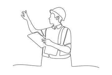 Simple continuous line of property development. Simple line, creativity, vector.