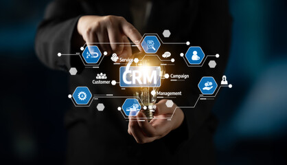 A dynamic visual representation of CRM technology emphasizing data management and customer service, illustrating the integration of innovative business strategies. Tessel